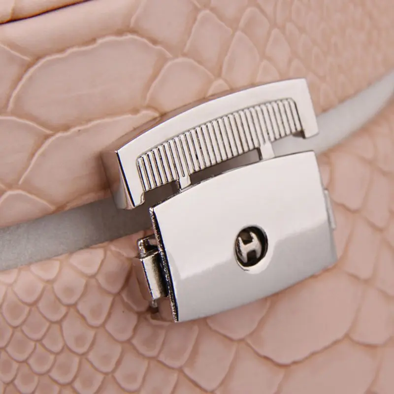 Half-Moon Crocodile Pattern Faux Leather Jewelry Box | ZG007