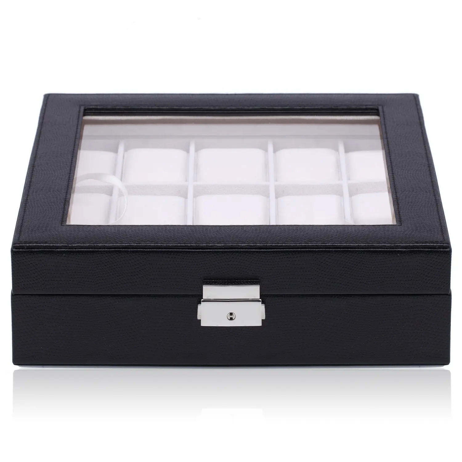 Black Lizard Men’s Luxury 15 Slots PU watch box with glass window | BG050