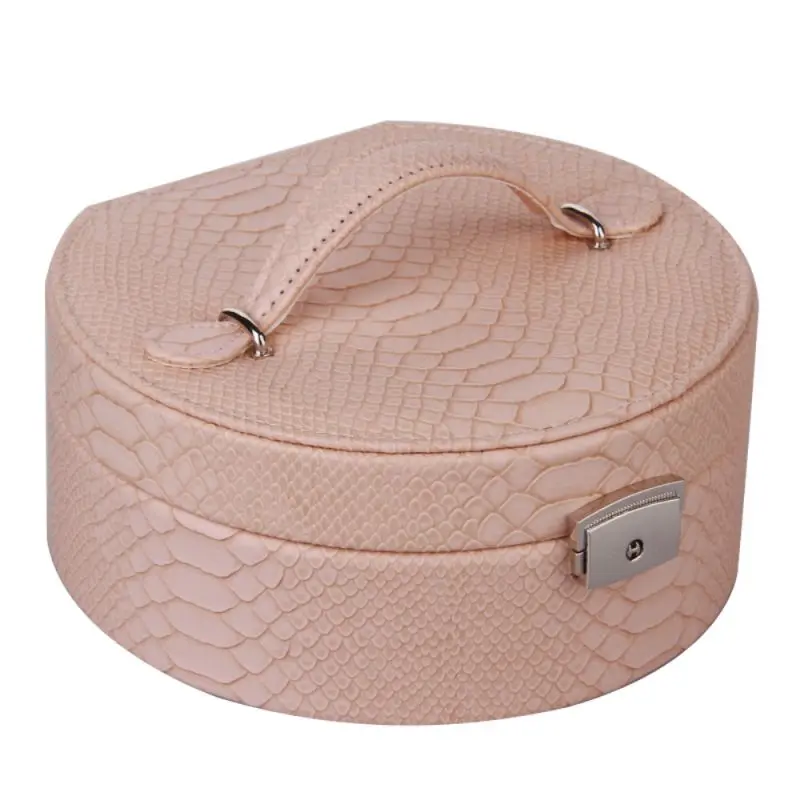 Half-Moon Crocodile Pattern Faux Leather Jewelry Box | ZG007