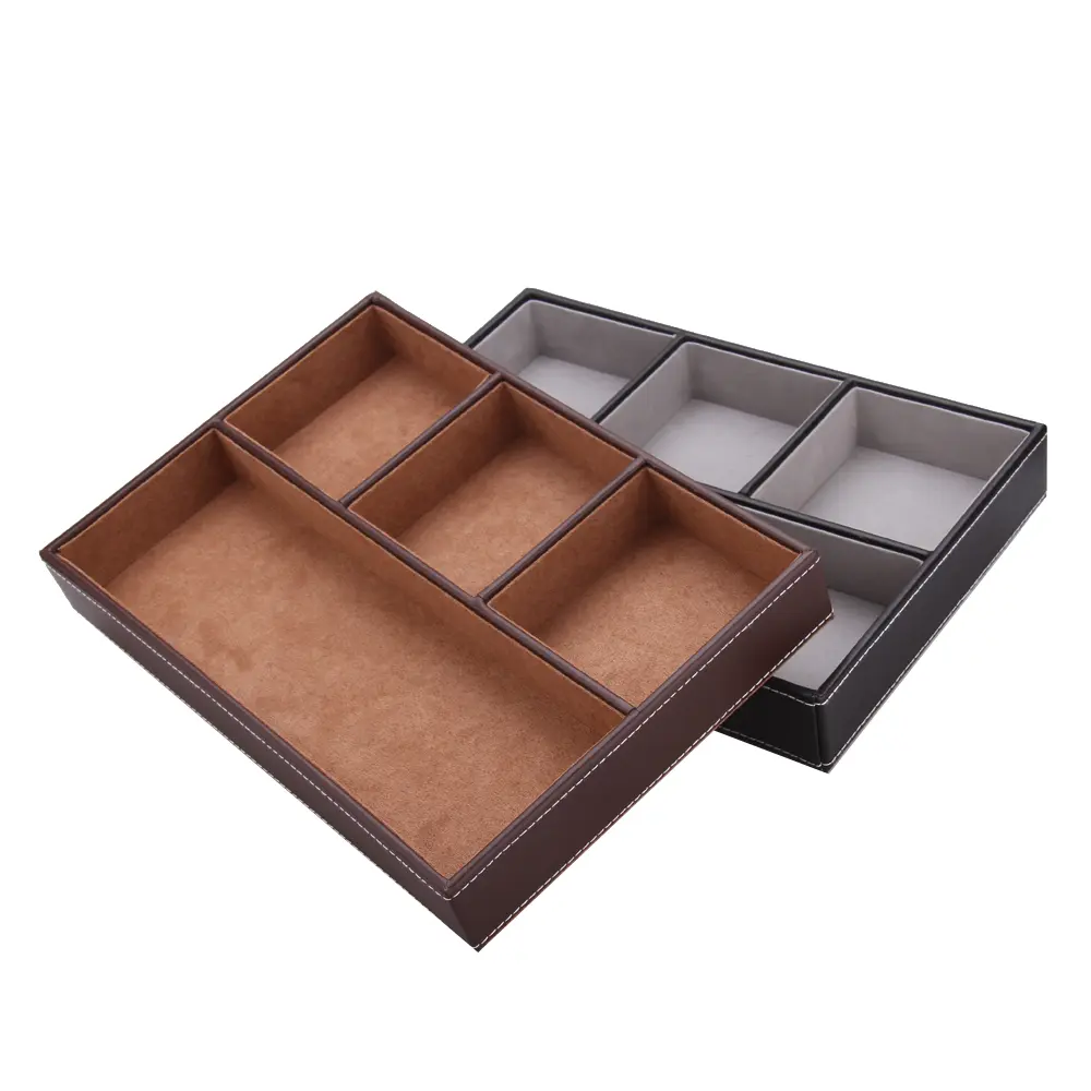 Premium Leather Desktop Organizer Tray for Stylish Home Storage | WG014