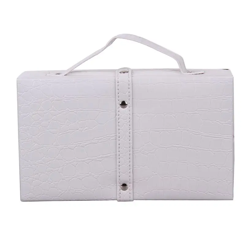 Compact Crocodile Pattern Faux Leather Jewelry Carry Case | ZG157
