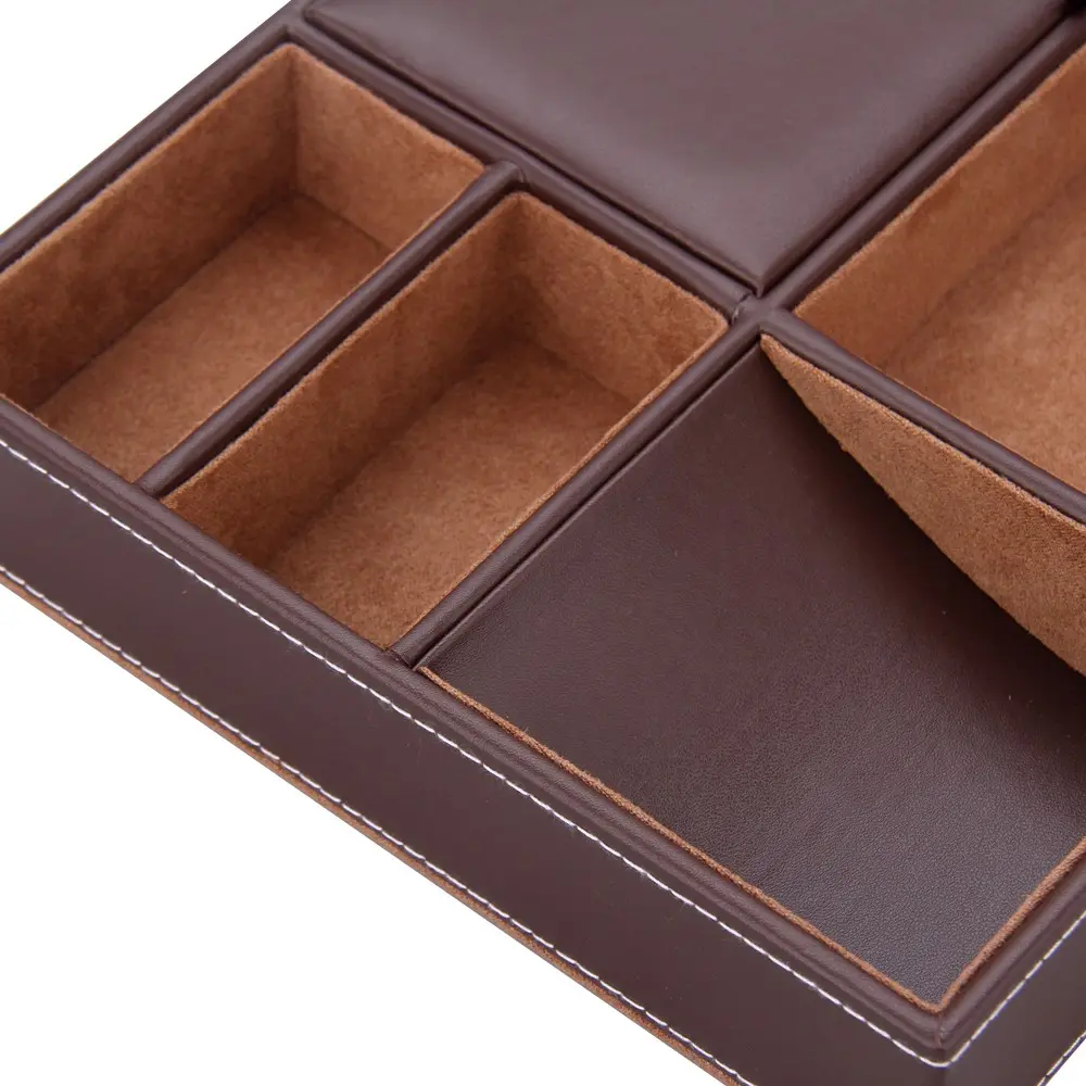 Premium Leather Desktop Organizer Tray for Stylish Home Storage WG015