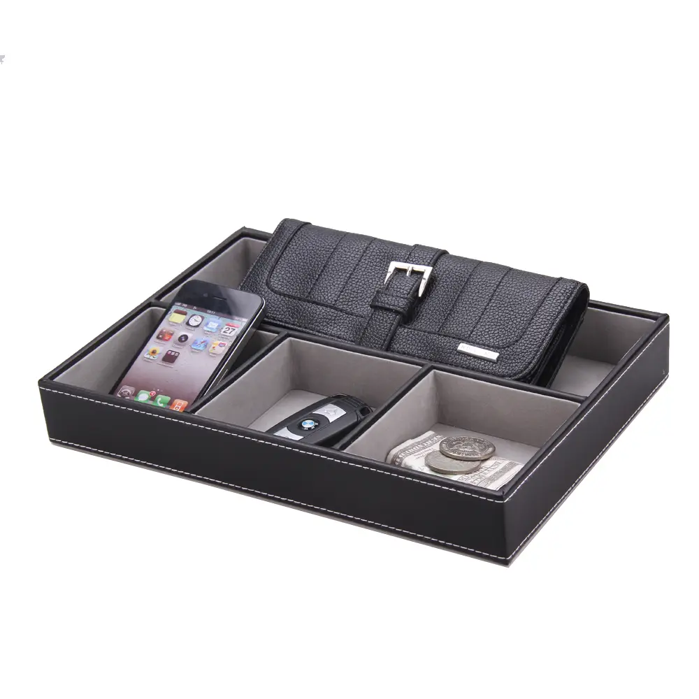 Premium Leather Desktop Organizer Tray for Stylish Home Storage | WG014
