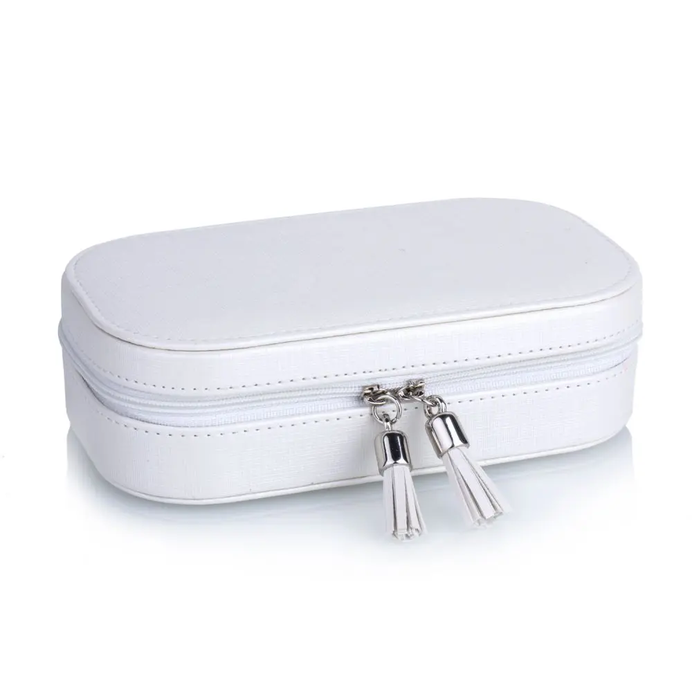 Chic Faux Leather Jewelry Case with Zipper and Tassel | ZG210