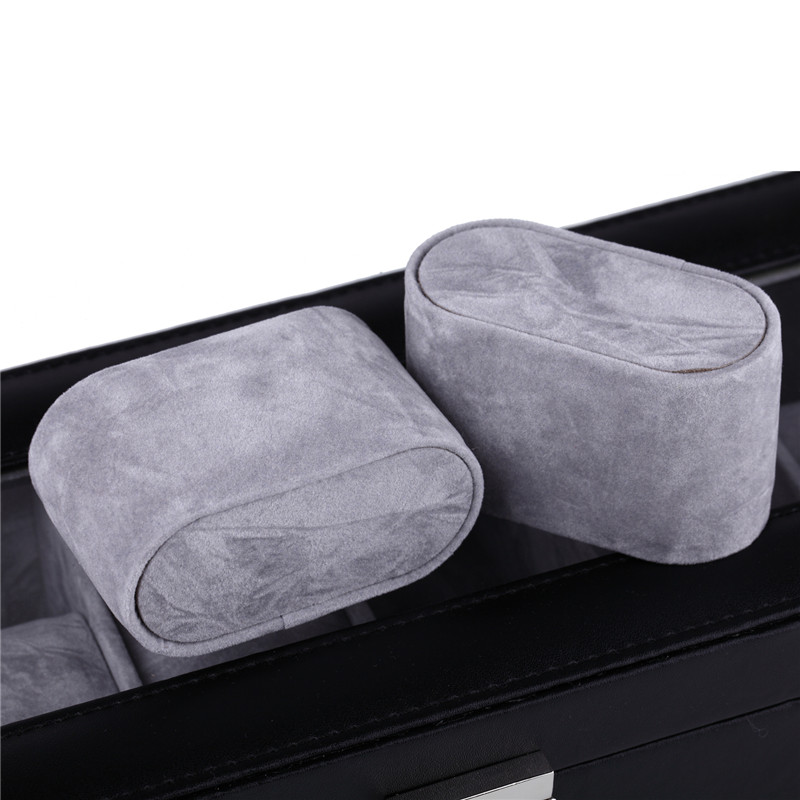 Men’s Rectangle 6 Slots leather watch box with glass window | BG022