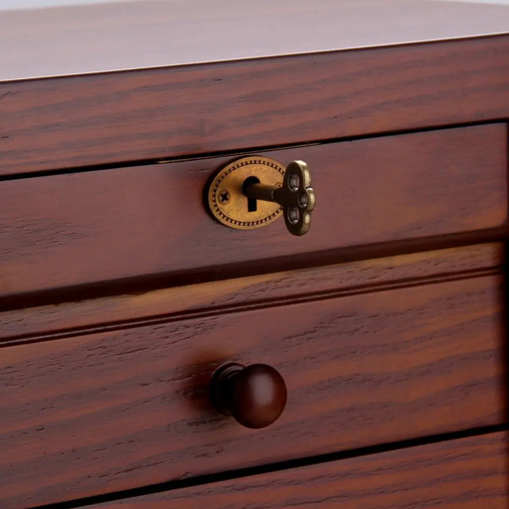 Large Wooden Jewelry Organizer with 3 Drawers and Side Doors | MG02