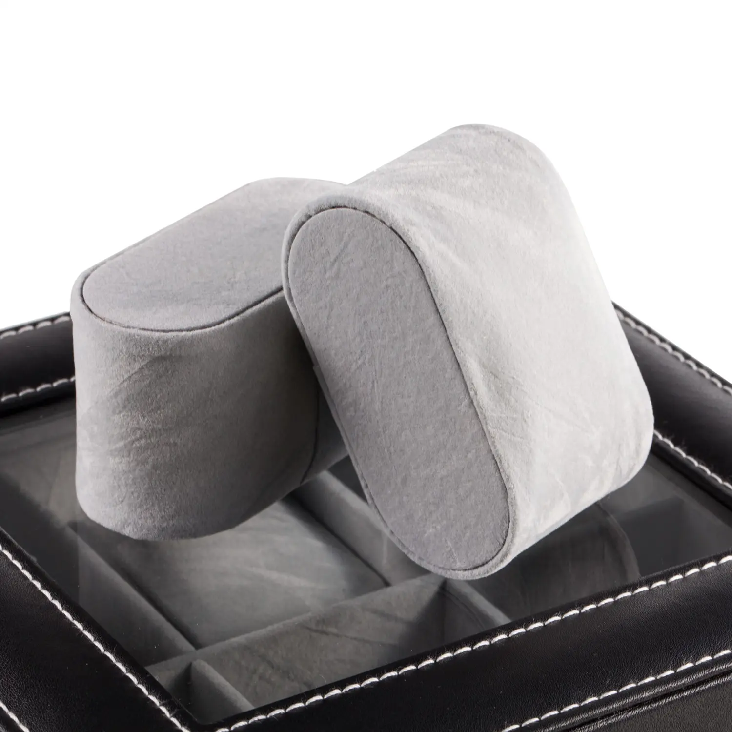 Square shaped 6 Slots PU watch box with window for men | BG021