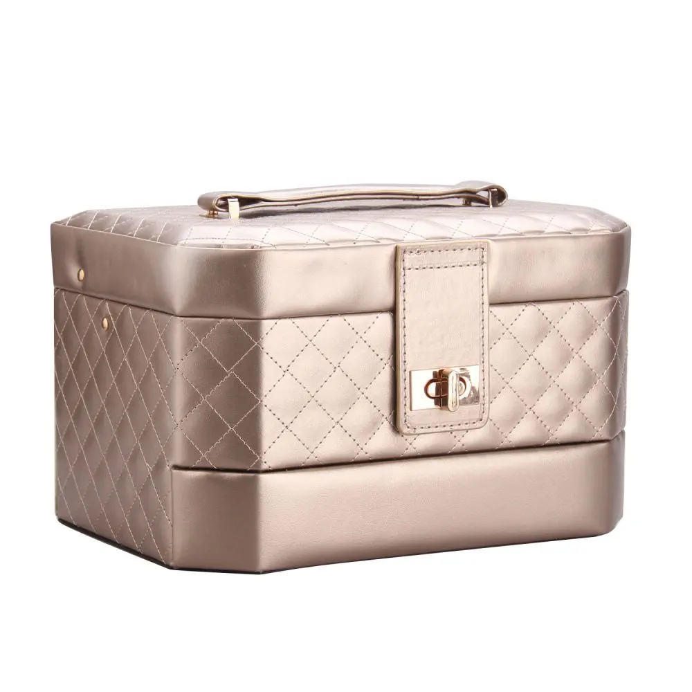 Diamond Stitched Self-Opening jewelry box with inner box | ZG223