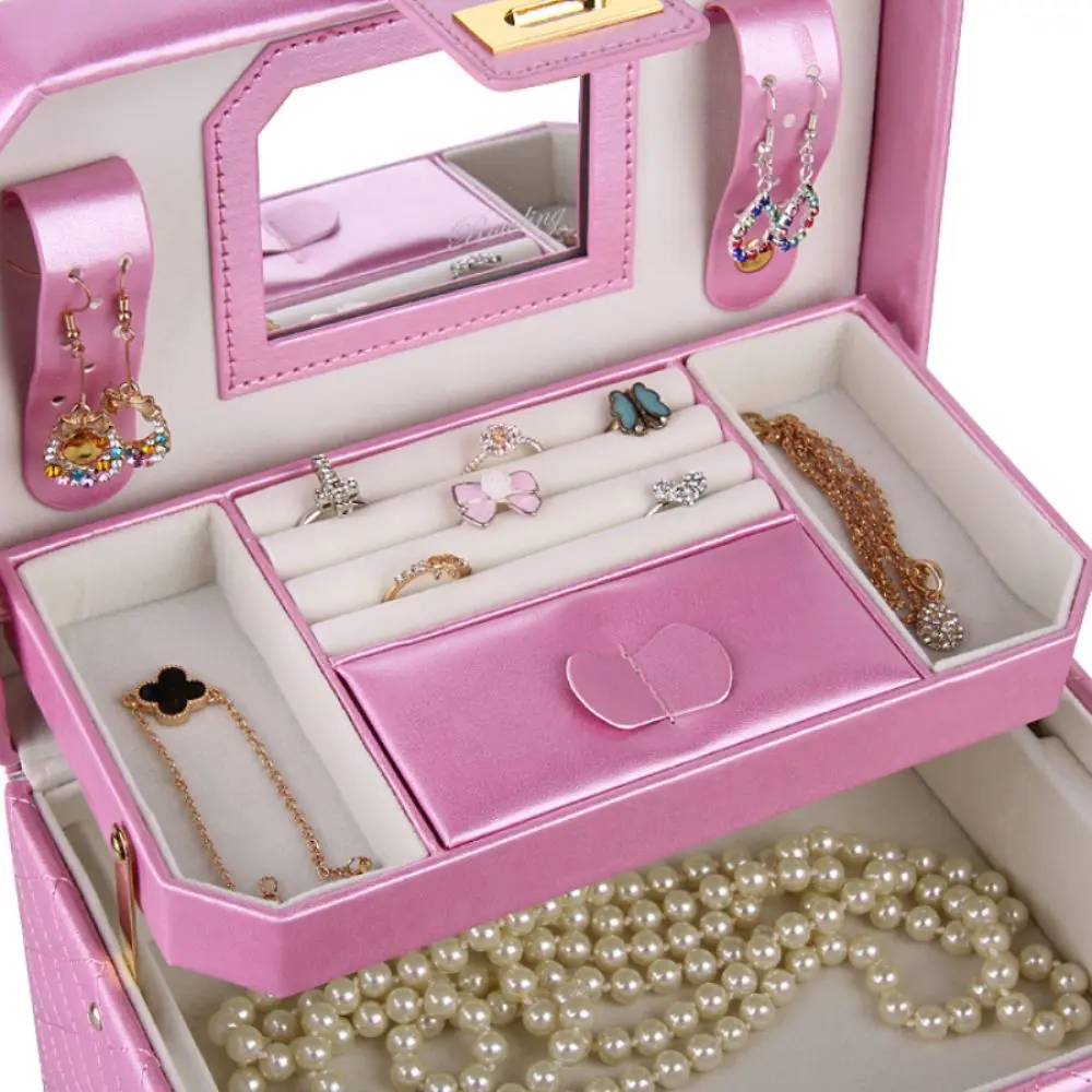 Diamond Stitched Self-Opening jewelry box with inner box | ZG223