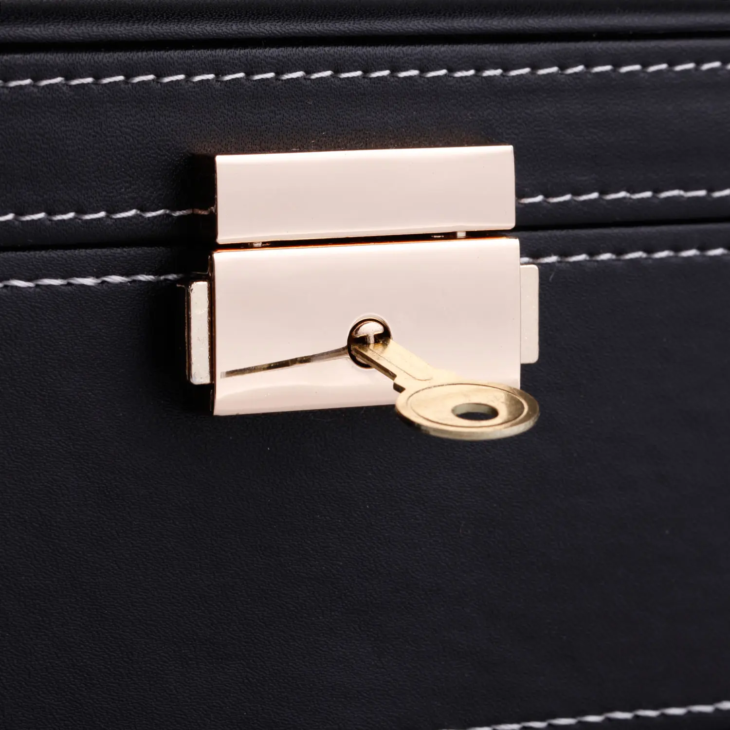 Double layer Black artificial leather Men’s Luxury 12 Slots watch box and jewelry storage box with window | BG051