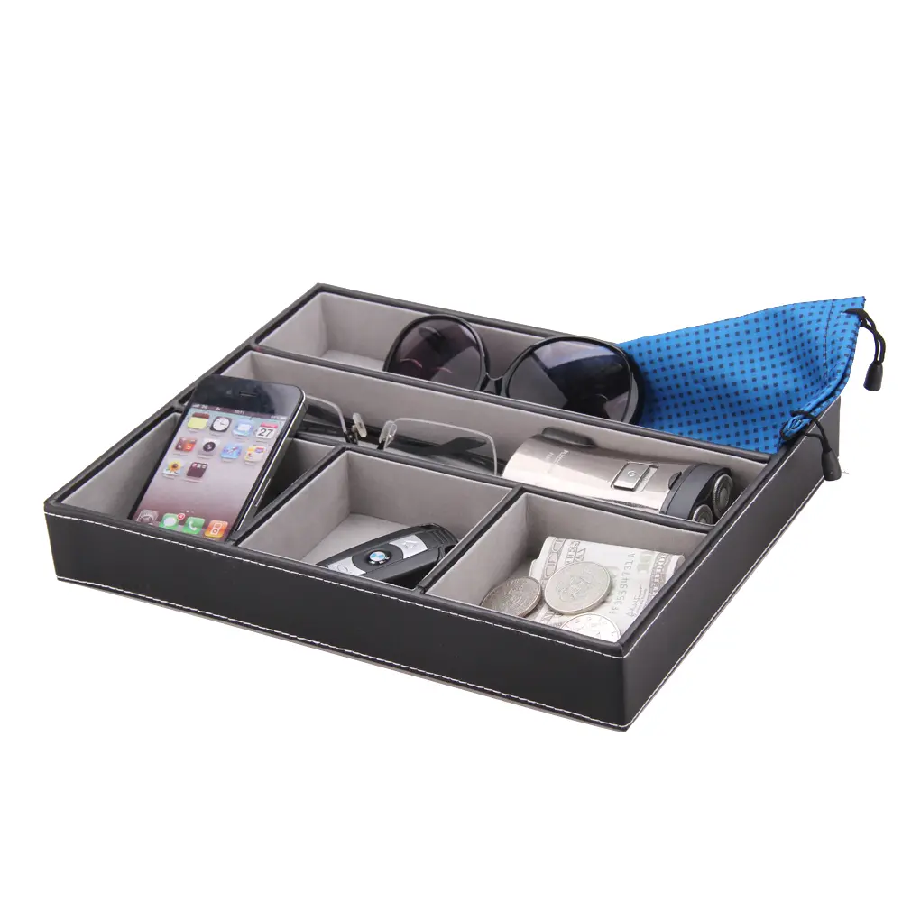 EuroStyle Leather Desk Tray Keys Coins Remotes Organizer | WG016