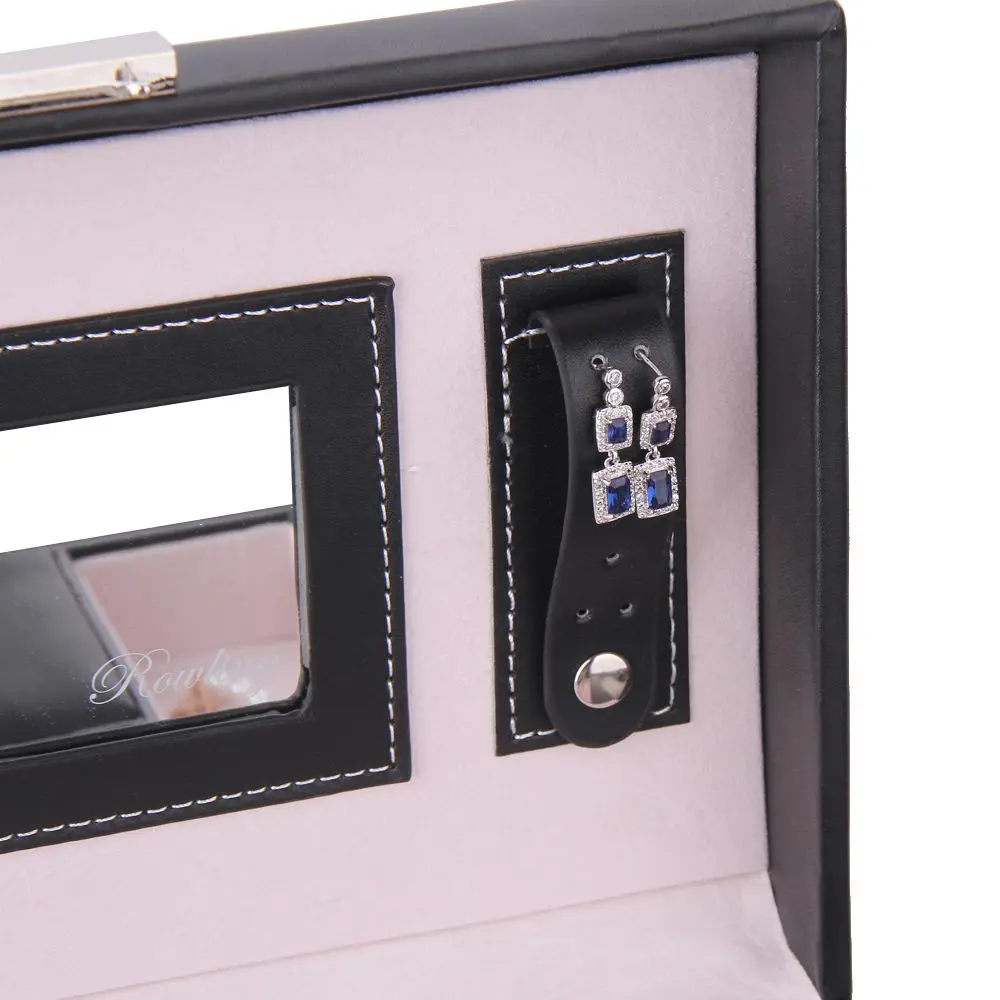 Exquisite Leather Jewelry Box with Arch Handle and swing door | ZG165