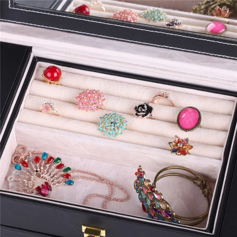 Large 6-Layer Leather Jewelry Box with Side Door Access | ZG241