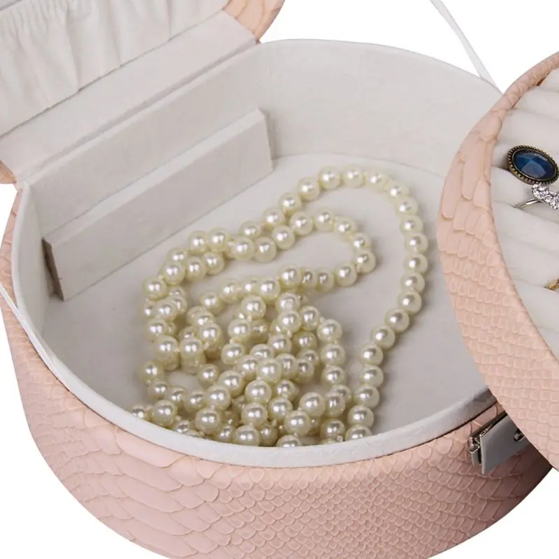 Half-Moon Crocodile Pattern Faux Leather Jewelry Box | ZG007