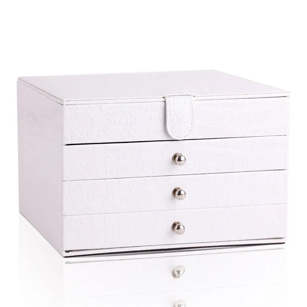 Crocodile Faux Leather jewelry storage box with 3 drawers | ZG156