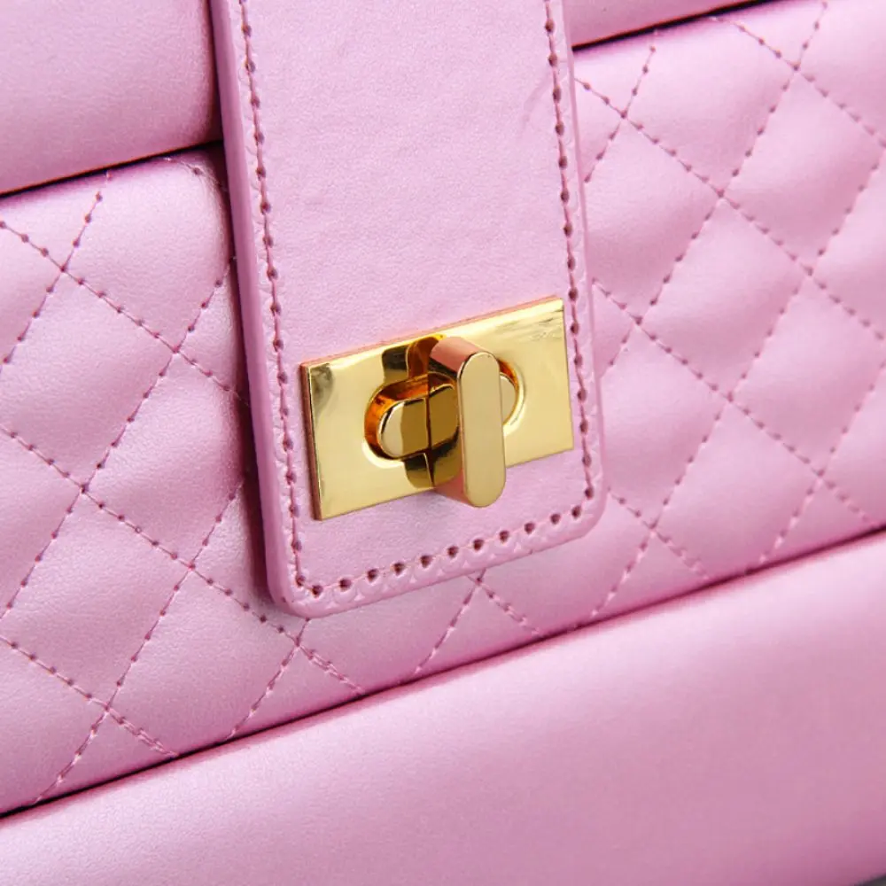 Diamond Stitched Self-Opening jewelry box with inner box | ZG223