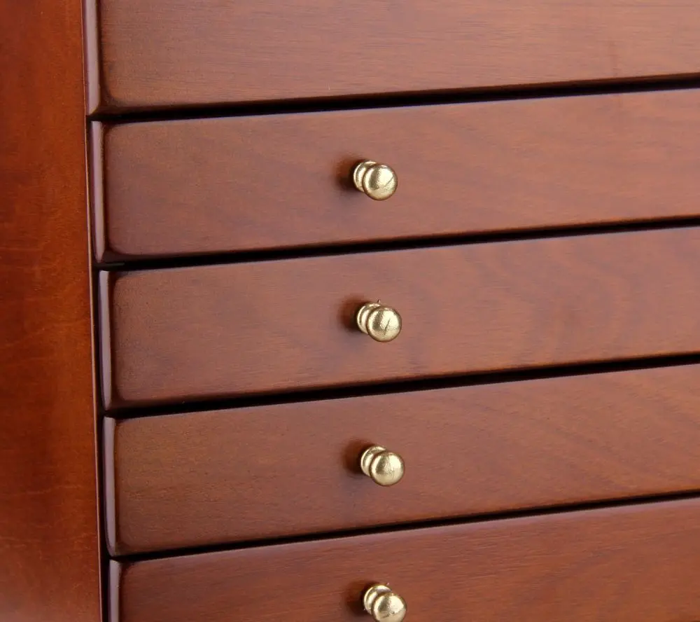 Grand 5 drawers Wooden Jewelry Organizer with Mirror Lid | MG08