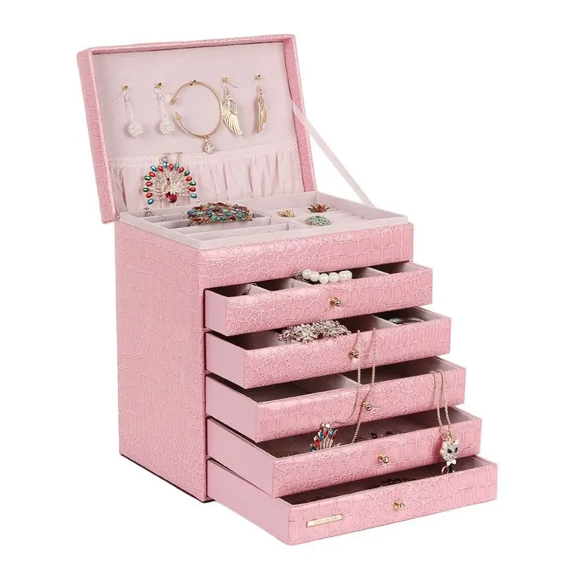 Luxury Faux Leather 6-Layer Jewelry Storage Box | ZG209