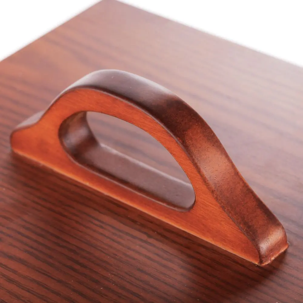 Vintage Carved Wooden Jewelry Box with Wood Handles | MG03