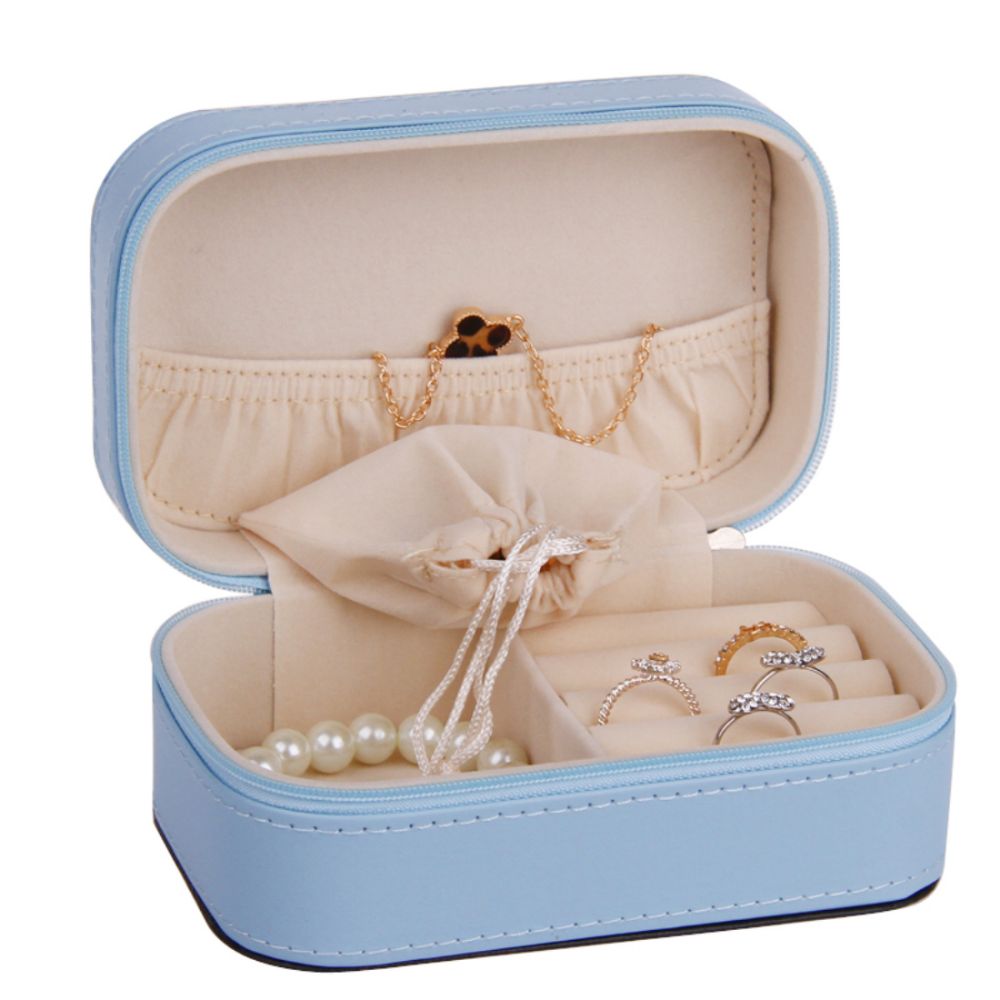 Small PU travel jewelry box with zipper | ZG038