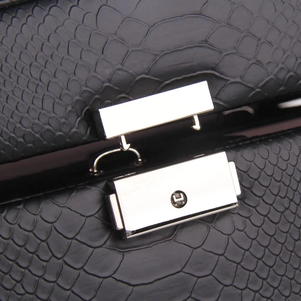 Stylish arched faux leather jewelry box with portable interior pocket | ZG150