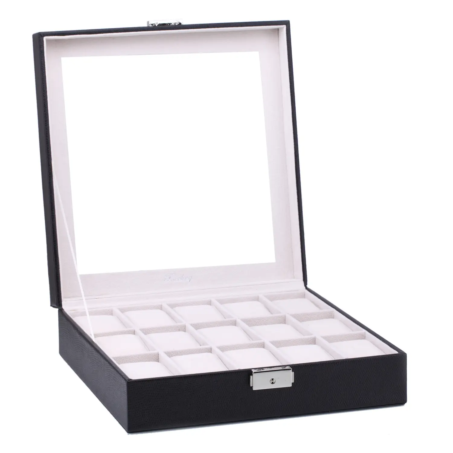 Black Lizard Men’s Luxury 15 Slots PU watch box with glass window | BG050